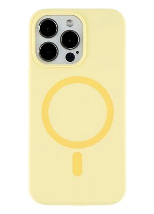Чехол силиконовый glow silicone case с magsafe для iphone 12 pro max защитный желтый