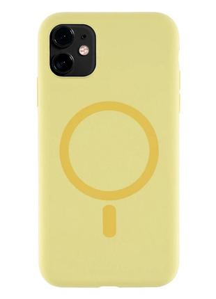 Чохол силіконовий glow silicone case з magsafe для iphone 11 захисний жовтий