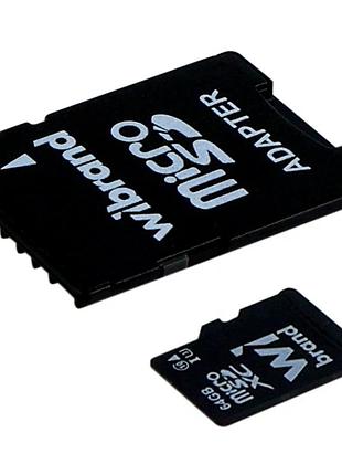 Карта памяти wibrand microsdxc 64gb uhs-1 u3 для смартфонов планшетов и камер с адаптером для быстрой передачи данных