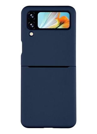 Чохол силіконовий folding silicone для samsung galaxy flip 4 f721 захисний із м'якими кутами темно-синій