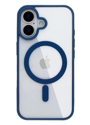 Чехол tpu с magsafe для apple iphone 16 противоударный navy blue с защитой камеры