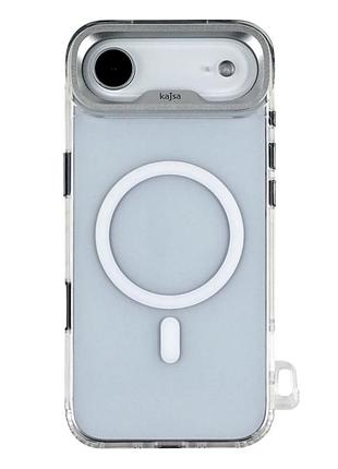 Чехол противоударный kajsa trans-shield с magsafe для iphone 17 air защитный tpu pc серебристый o-ring
