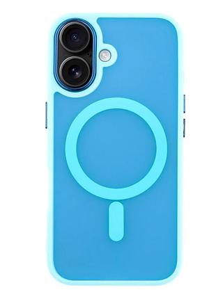 Чехол tpu pc с magsafe для iphone 16 plus защитный с усиленными углами синий