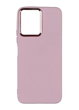 Чехол силиконовый накладка для xiaomi redmi 12 с микрофиброй внутри защитный 19.pink sand