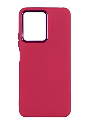 Чехол силиконовый противоударный для xiaomi redmi note 12 pro+ 5g с микрофиброй внутри бордовый