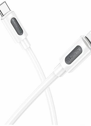 Кабель usb type-c to lightning 27 w 1 м силікон білий borofone bx114