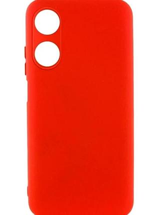 Чехол силиконовый full camera для oppo a18 a38 с микрофиброй защита камеры красный