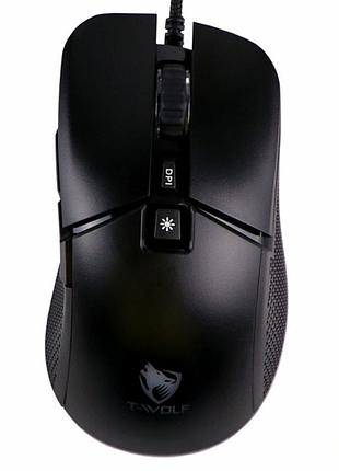 Ігрова usb миша 7200 dpi 7 кнопок rgb-підсвітка чорний twolf g590