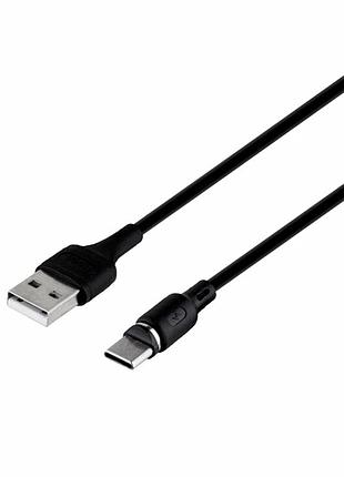 Кабель usb type-c hoco x52 sereno магнітний 1 м 3 а чорний для швидкого заряджання смартфонів
