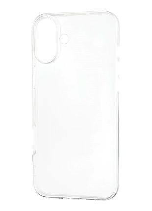 Чехол силиконовый silicone case для iphone 16 plus прозрачный с защитой камеры
