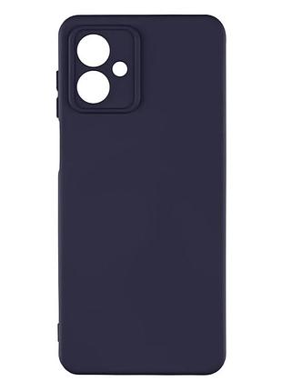 Чехол силиконовый full camera для motorola moto g14 с микрофиброй защита камеры темно-синий