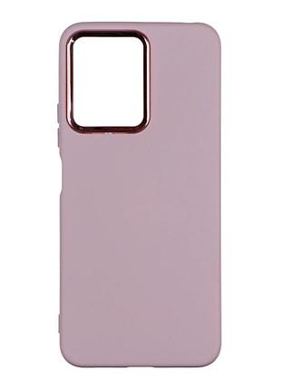 Чехол силиконовый накладка для xiaomi redmi note 12 pro+ 5g с микрофиброй внутри цвет 19.pink sand