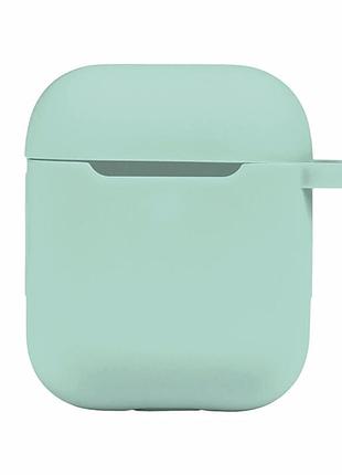 Футляр силиконовый с карабином для airpods 1 2 цвет 21.sea blue толщиной 30 мм весом 11 г