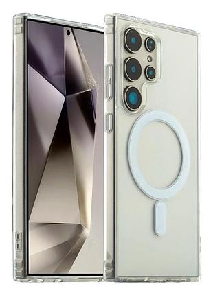 Прозрачный чехол tpu clear case с magsafe для samsung galaxy s24 ultra 5g защита камеры прозрачный