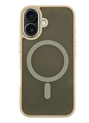 Чехол tpu+pc space magnetic color с magsafe для iphone 16 серый противоударный с защитой камеры