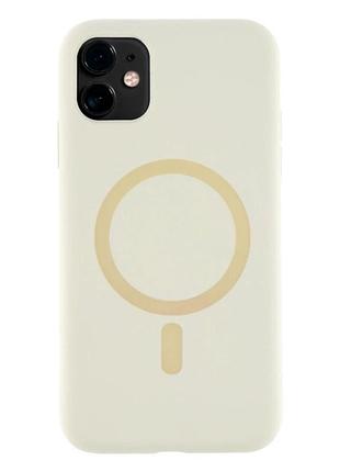 Чехол силиконовый glow silicone case с magsafe для iphone 11 защитный antique white