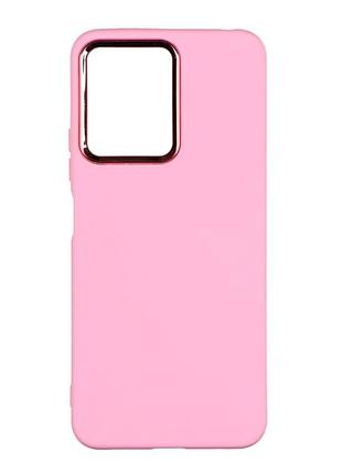 Чехол силиконовый для xiaomi redmi note 12 pro+ 5g с микрофиброй внутри защитный 06.light pink