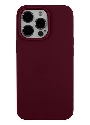 Чохол силіконовий full size для iphone 14 pro протиударний із захистом камери бордовий