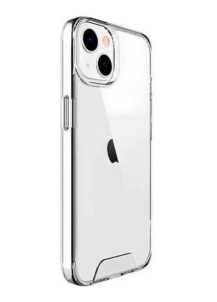Прозорий чохол tpu для iphone 13 з захистом камери та посиленими кутами transparent