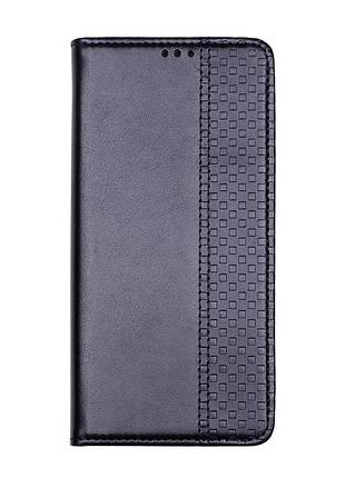 Чехол-книжка tpu pu для xiaomi redmi note 12s черный с защитой экрана и усиленными углами