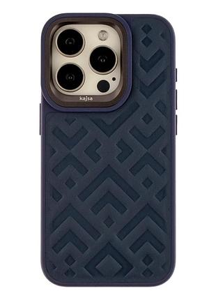 Чехол противоударный kajsa briquette для iphone 15 pro max tpu защита камеры с усиленными углами синий