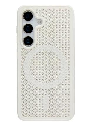 Чехол tpu+pc aerocool с magsafe для samsung galaxy s25+ 5g защита камеры белый