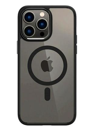 Чохол tpu pc ultra hybrid з magsafe для iphone 14 pro захист камери чорний