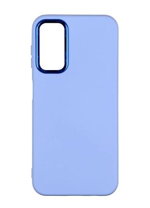 Чехол силиконовый накладка для samsung galaxy a14 4g a14 5g с микрофиброй внутри защитный голубой