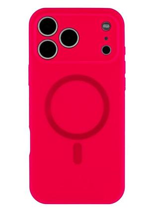 Чехол силиконовый glow silicone case с magsafe для iphone 17 pro защита камеры розовый