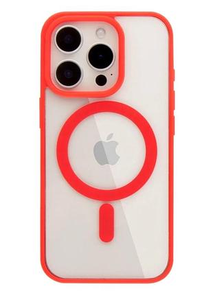 Чохол tpu color з magsafe для iphone 16 pro max захисний червоний з посиленими кутами