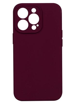Чехол силиконовый full camera для iphone 13 pro max с микрофиброй защита камеры бордовый