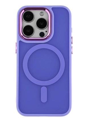 Чохол tpu+pc space magnetic color з magsafe для iphone 15 pro захисний фіолетовий