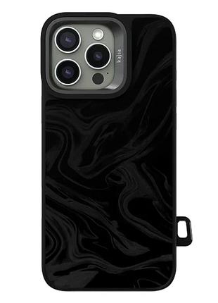 Чохол протиударний kajsa glamorous collection для iphone 16 pro max з magsafe чорний із мікрофіброю всередині