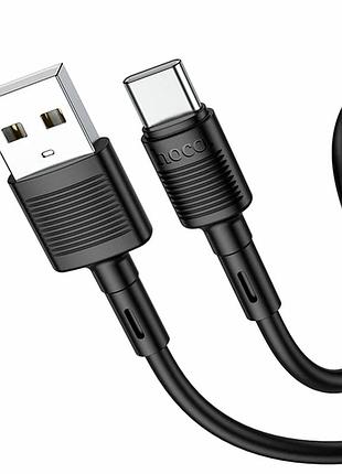 Кабель usb type-c hoco x83 1м 3а черный для зарядки и передачи данных из pvc с защитой от изломов