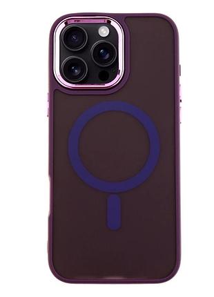 Чехол tpu+pc space magnetic color с magsafe для iphone 16 pro max защита камеры темно-фиолетовый