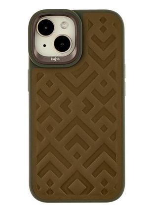 Чохол протиударний kajsa briquette collection для iphone 15 із захистом камери olive