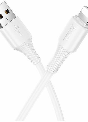 Кабель usb hoco x120 lightning 2.4 a 1 м білий для швидкого заряджання та передавання даних з pvc