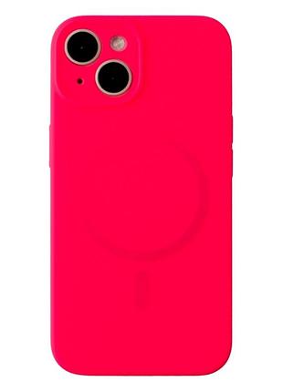 Чехол силиконовый glow silicone case с magsafe для iphone 13 защита камеры розовый