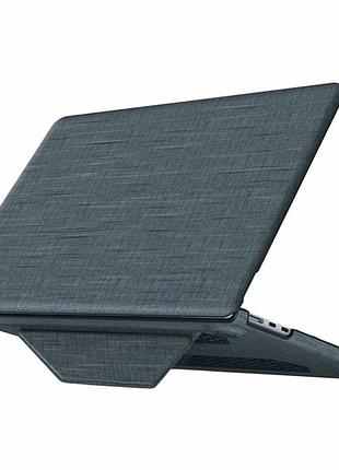 Чохол накладка pc+fabric amo-tri для macbook air 15" grey матеріал полікарбонат текстиль