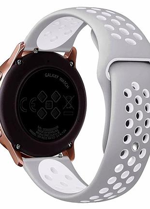 Ремешок универсальный 22мм для смарт часов samsung amazfit huawei силикон серый белый