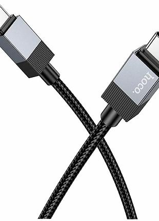 Кабель usb type-c to type-c 60 w 1 м 3 a чорний hoco x110 для швидкого заряджання та передавання даних