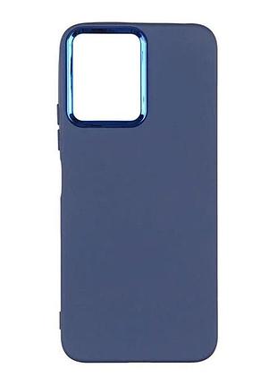 Чехол силиконовый silicone cover для samsung galaxy a34 5g с микрофиброй внутри темно-синий