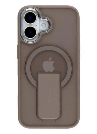 Чехол tpu+pc flexguard magnetic ring stand для iphone 16 противоударный с защитой камеры titanium