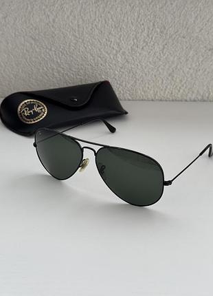 Окуляри ray ban 3026 aviator black metal оригінал