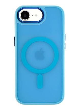 Чехол tpu+pc space magnetic color с magsafe для iphone 16e защитный с усиленными углами синий