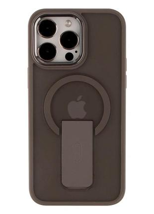 Чехол tpu+pc flexguard magnetic ring stand для iphone 15 pro противоударный с защитой камеры titanium