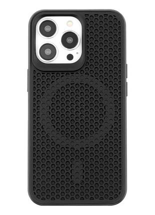 Чехол tpu+pc aerocool с magsafe для iphone 13 pro max защита камеры черный