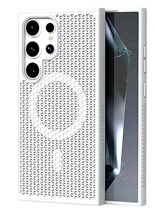 Чехол tpu+pc aerocool с magsafe для samsung galaxy s23 fe 5g белый противоударный с защитой камеры