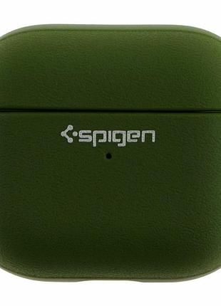 Футляр tpu spigen leather armor для airpods 3 pitch green термопластичный полиуретан с нейлоновым шнурком