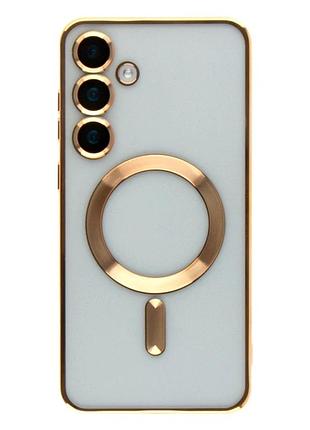 Чехол tpu metallic full camera с magsafe для samsung galaxy s24 ultra s928 защитный золотой